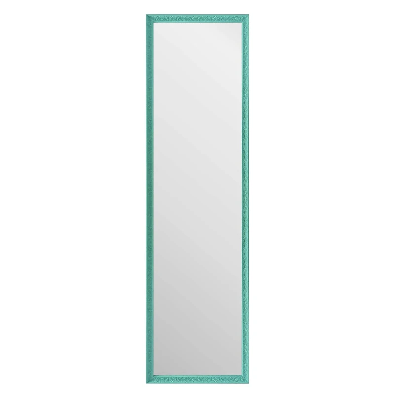 Turquoise Ornate Leaner Mirror, 14x50 1 Turquoise Ornate Leaner Mirror, 14x50