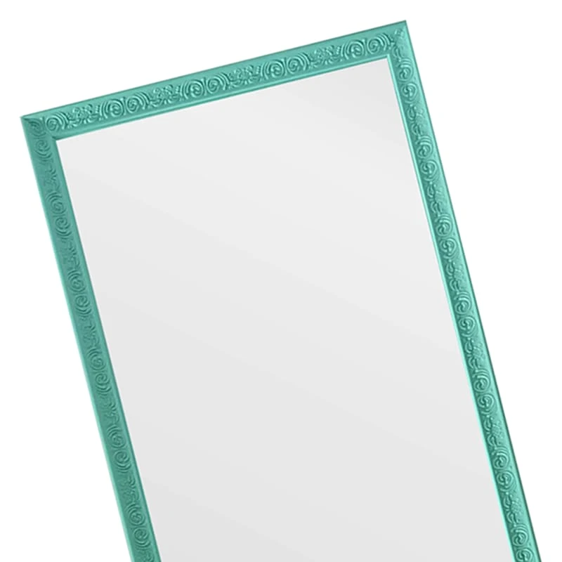 Turquoise Ornate Leaner Mirror, 14x50 2 Turquoise Ornate Leaner Mirror, 14x50 - Image 2