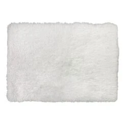 White Faux Fur Accent Rug, 31x44