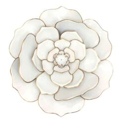 White Metal Flower Wall Decor, 20"
