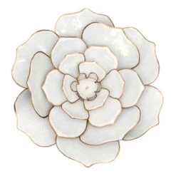 White Metal Wall Flower, 16.5"