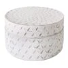 White Round Decorative Box, 6"