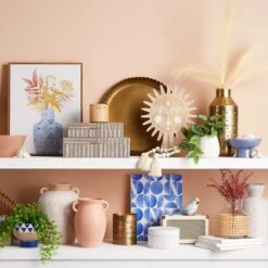 White Round Decorative Box, 6" -Home Decor Store white round decorative box 6 4