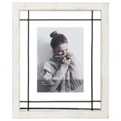 White With Black Wire Floating Wall Frame, 5x7