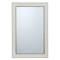 White With Gold Framed Wall Mirror, 24x36