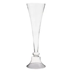 Willow Crossley Clear Glass Trumpet Vase, 32"
