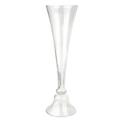Willow Crossley Clear Glass Trumpet Vase, 40"
