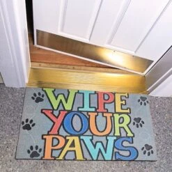 Wipe Your Paws Grey Doormat, 18x30 -Home Decor Store wipe your paws grey doormat 18x30 3