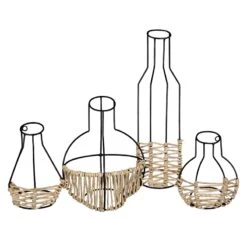 Woven Wood & Metal Vase Centerpiece Wall Art, 20x15
